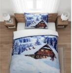  3D ágynemű mikroszaténból WINTER CHALET, fehér Ágyneműhuzat mérete: 70 x 90 cm | 140 x 200 cm