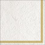Ambiente Elegance Lea White/Gold dombornyomott papírszalvéta 33x33cm, 15db-os