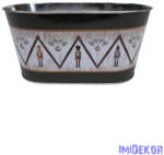  Karácsonyi mintás bádog kaspó ovál - Diótörő figura