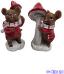  Piros ruhás egérke gombával 9, 5 cm