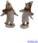  Barna kötött sapkás pingvin figura