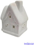 Kerámia fehér téli házikó - Matt tetejű B