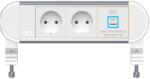 ABL Priza de birou cu 2 module shucko + 1 modul USB A+c 35W - prindere exterioara tip menghina (chroma2shk.1usbac)