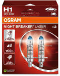 OSRAM Lămpi Autoturismului Night Breaker Laser +150% H1 Halogen 3400K Alb cald 12V 55W 2buc OSR-64150NL-2HB (OSR-64150NL-2HB)