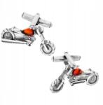  Ezüst Mandzsettagombok motorkerékpár öltönyhöz Borostyán Ezüst 925 (CzarBursztynu 1e94)