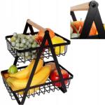 Ruhhy Zöldség-gyümölcs Kosár Konyhai Rendszerező Kétszintes Szénacél (875862)