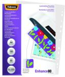 Fellowes Lamináló fólia FELLOWES A/4 80 mikron fényes előre lyukasztott 100/csom (5452502)