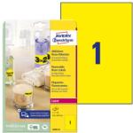 AVERY Etikett AVERY L6006-25 210x297mm laser neon sárga 25 címke/doboz 25 ív/doboz (L6006-25)