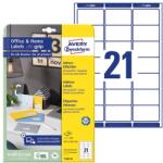 AVERY Etikett AVERY 7160-10 63, 5x38, 1mm 210 címke/doboz 10 ív/doboz (7160-10)