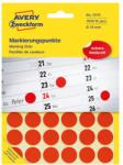 AVERY Etikett AVERY 3374 jelölőpont 18mm piros 96 darabos (3374)