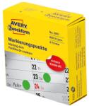 AVERY Etikett AVERY 3851 öntapadó jelölőpont adagoló dobozban zöld 10mm 800 jelölőpont/doboz (3851)