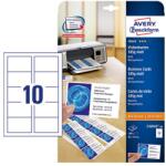 AVERY Névjegykártya AVERY C32010-10 mikroperforált él kétoldalas matt fehér él 185 g 100 címke/csomag (C32010-10)