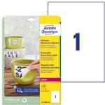 AVERY Etikett AVERY L4775REV-20 210x297mm időjárásálló fehér poliészter visszaszedhető lézer 20 címke/doboz 20 ív/doboz (L4775REV-20)