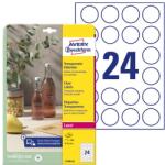 AVERY Etikett AVERY kör alakú víztiszta átlátszó címke 40 mm átmérő 600 címke/doboz 25 ív/doboz (L7780-25) - vectraline