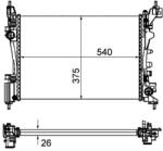 MAHLE Radiator, racire motor MAHLE CR 1121 000P (CR 1121 000P)