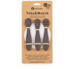 Petite&Mars TAKE&MATCH Szilikon gyakorló kanál szett, 3db, Bitter Cocoa