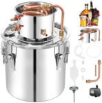 VEVOR Alkohol lepárló 50 literes alkohol desztilláló berendezés rozsdamentes acél, nagy kapacitású pálinkafőző, erős hűtőspirállal