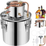 VEVOR Alkohol lepárló 19 literes alkohol desztilláló rézspirállal és vízforgató szivattyúval, pálinkafőző hőmérővel