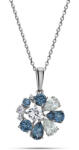  Gyémánt Fleur medál topázzal, 14K fehérarany KU2179AP