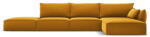 Mazzini Sofas Mustársárga bársony sarokkanapé (jobb oldali-heverő résszel) Vanda - Mazzini Sofas - bonami - 822 792 Ft