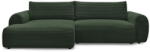 Bobochic Paris Sötétzöld kordbársony kinyitható sarokkanapé (bal oldali) Lucien - Bobochic Paris