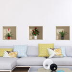 Ambiance Flower 3 db-os 3D hatású falmatrica készlet - Ambiance