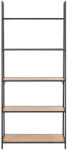 Actona Fekete-natúr színű polcos állvány tölgyfa dekorral 77x175 cm Seaford - Actona