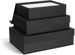 Bigso Sötétszürke fedeles dekoratív karton tárolódoboz szett 3 db-os 42, 5x29, 5x13 cm Kian Paper Laminate - Bigso
