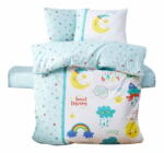 Mijolnir Fehér-mentazöld négyrészes renforcé pamut gyerek ágyneműhuzat babaágyhoz lepedővel 100x150 cm - Mijolnir