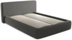 Makamii Sötétszürke kárpitozott ágyneműtartós franciaágy ágyráccsal 180x200 cm Kiana - Makamii