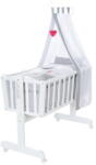 Roba Fehér gurulós baldachinos bölcső 40x90 cm Adam & Eule - Roba