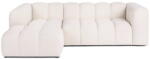 Bonami Selection Krémszínű bársony sarokkanapé (bal oldali-heverő résszel) Cube - Bonami Selection
