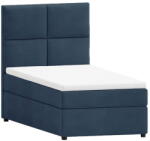ROPEZ Sötétkék kárpitozott ágyneműtartós egyszemélyes ágy ágyráccsal 100x200 cm Lena - Ropez