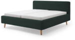 meise.möbel Sötétzöld kárpitozott ágyneműtartós franciaágy ágyráccsal 180x200 cm Mattis Cord - Meise Möbel