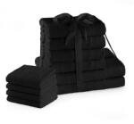 Restilo Fekete frottír pamut törölköző és fürdőlepedő készlet 10 db-os Amari - Restilo