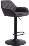 Unique Furniture Sötétszürke kárpitozott állítható magasságú-karfás bárszék (ülésmagasság 65 cm) Nolan - Unique Furniture
