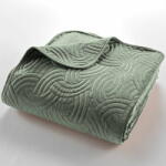 douceur d'intérieur Zöld bársony ágytakaró és párnahuzat szett 220x240 cm Solange - douceur d'intérieur