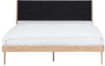 GAZZDA Fekete-natúr színű tölgyfa franciaágy 140x200 cm Fawn - Gazzda