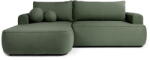 Bonami Selection Zöld buklé kinyitható sarokkanapé (bal oldali) Quinoa - Bonami Selection