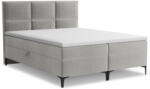 Makamii Világosszürke ágyneműtartós boxspring ágy 160x200 cm Pakalana - Makamii
