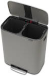 Brabantia Világosszürke acél szelektív pedálos szemetes 60 l Bo - Brabantia
