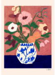 The Poster Club Poszter 30x40 cm Flowers on Blue Table - Carla Llanos - The Poster Club