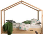 VIPACK Natúr színű házikó alakú borovi fenyő gyerekágy kihúzható pótággyal, tárolóhellyel 90x200 cm DALLAS - Vipack - bonami - 163 192 Ft