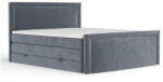 Maison de Reve Sötétszürke ágyneműtartós boxspring ágy 200x200 cm Lavenda - Maison de Rêve