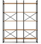 Marckeric Fekete-natúr színű polcos állvány tölgyfa dekorral 144x175 cm Dusan - Marckeric