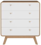 Støraa Fehér-natúr színű magas komód tölgyfa dekorral 80x88 cm Caitlin - Støraa