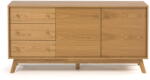 Woodman Natúr színű alacsony komód tölgyfa dekorral 149x75 cm Kensal - Woodman