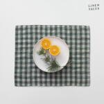 Linen Tales Len tányéralátét 35x45 cm Forest Green Gingham - Linen Tales