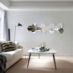 Ambiance Fali tükör matrica szett 12 db-os 20x17 cm Hexagonal - Ambiance