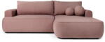Bonami Selection Világos rózsaszín buklé kinyitható sarokkanapé (jobb oldali) Quinoa - Bonami Selection